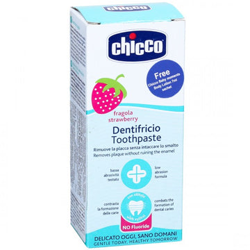 Chicco - Pasta de Dientes Chicco Sabor Fresa | 12m+ Sin Flúor