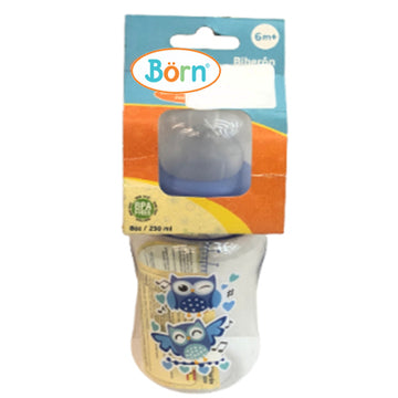 Born - Biberón cuello ancho anti cólico doble válvula 8onz