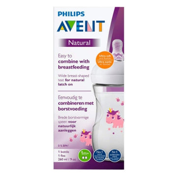 Avent - Biberón natural 2.0 de 9 oz de Unicornio