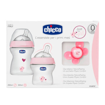 Juego de alimentación Chicco (150ml 0M + Biberón; 250ML 2M + Biberón; Physio Air 0M + Tetina