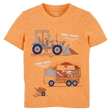Camiseta naranja de construcción Niño 6M