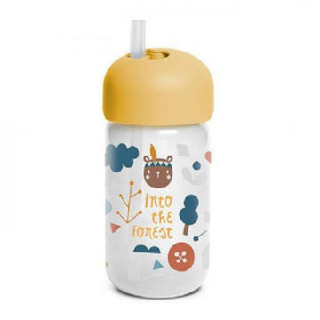 Botella con pajilla Forest Amarillo 340ml 18M+