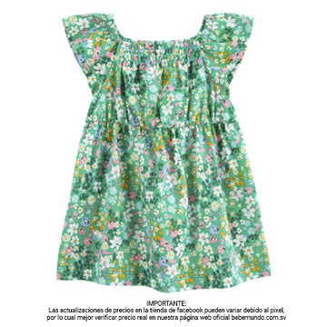 Vestido con verde floreado para niña 6M