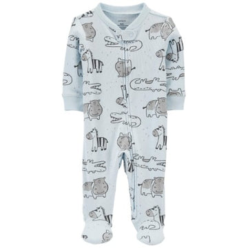 Carter´s Pijama m/l con pie de Animalitos celeste Niño prematuro