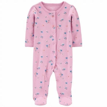 Carter´s Pijama m/l con pie rosada con flores Niña 6M