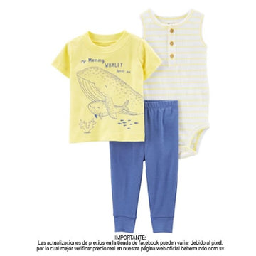 Carters 3 piezas Ballena - 9M