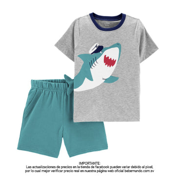 Carters conjunto traje playero con tiburón - 3M
