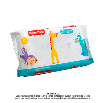 Toallas Húmedas Fisher Price 50 unidades
