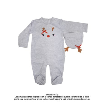 Pijama con pie de Rodolfo el reno para bebé - 3-6 M