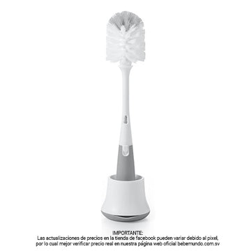 Escobilla para biberones con stand gris