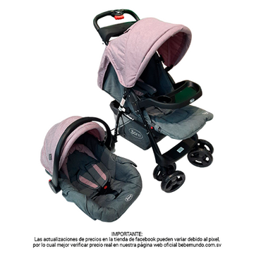 Born - Coche Zeal Travel Sytem 4 en 1 Rosado