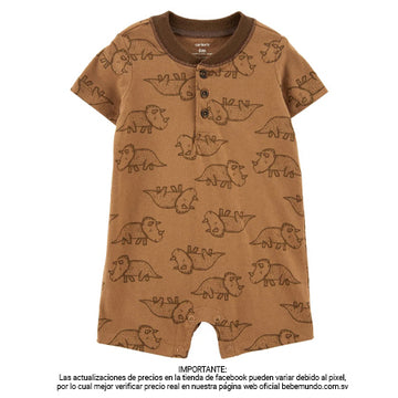 Carter´s - Romper café con estampado de dinosaurios +12M