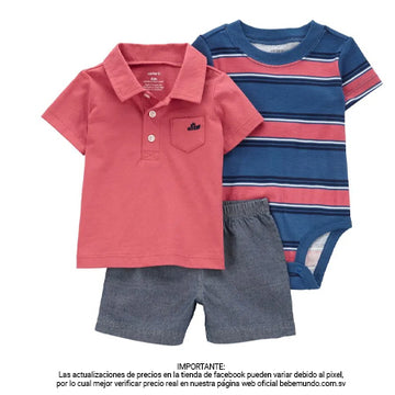 Carters - Conjunto de 3 piezas multicolor con estampado para bebé