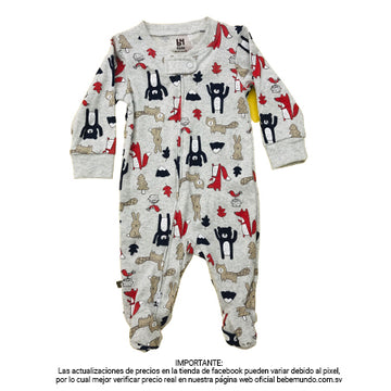 B4BABY - Pijama de algodón gris para niño +NB