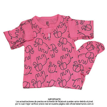 B4BABY - Pijama rosada elefantes +18M