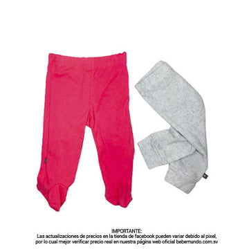 B4BABY - Pantalones para niña rosa y gris +3M