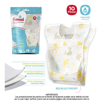 Genial - Baberos desechables 10 unidades
