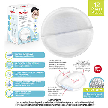 Genial - Protectores de lactancia 12 piezas
