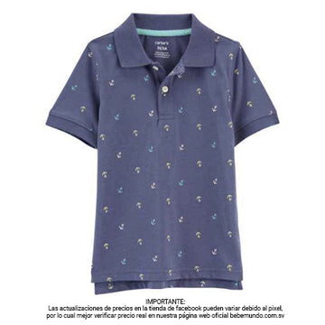 Carters - Camisa azul con estampado para niño +12M
