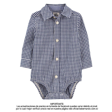 Carters - Camisa azul manga larga +9M