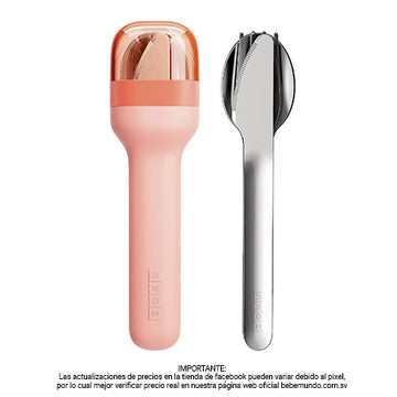 Juego de utensilios de bolsillo color rosa