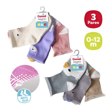 Genial - Calcetines 3 pares de 0 a 12 meses