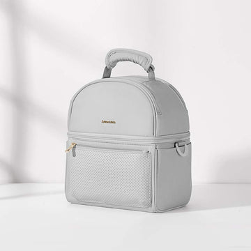 Sunveno - Bolsa térmica para almuerzo con compartimento para termo /Gris