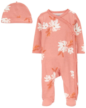 Carter´s - Pijama salmón con flores | +6M