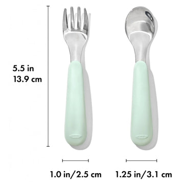 Oxo - Juego de tenedor y cuchara | Verde menta