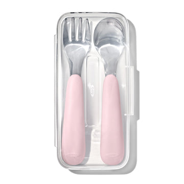 Oxo - Juego de tenedor y cuchara | Rosa