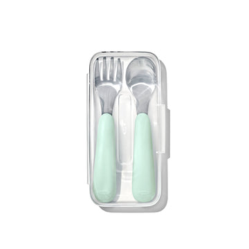 Oxo - Juego de tenedor y cuchara | Verde menta