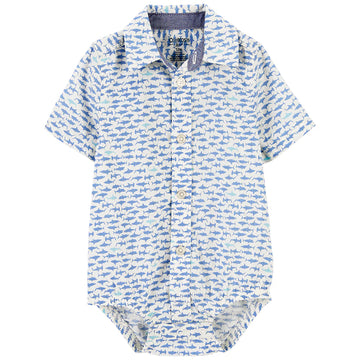 Oshkosh - Body con Botones Estampado de Tiburón