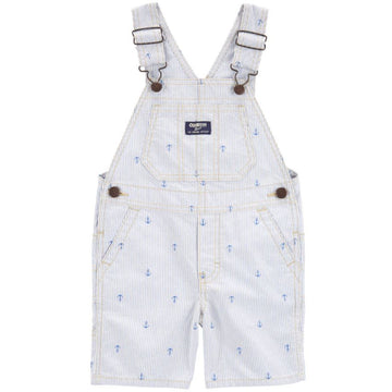 Oshkosh - Overol Corto de Rayas Azules con Estampado de Anclas | +18M