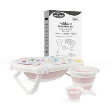 Sevi Bebe - Bañera plegable con tapón | 5 piezas