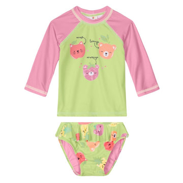 Brandili- Conjunto bañador manga larga rosa | +9M
