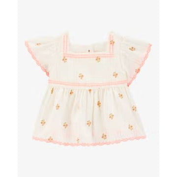Carter´s - Blusa de seersucker con mangas onduladas