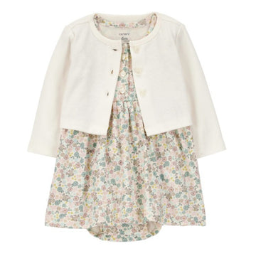 Carter´s - Conjunto 2pz de Algodón | Vestido y Saco, Diseño Floral