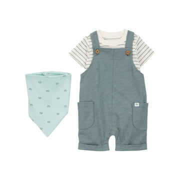 Carter´s - Conjunto De 3 Prendas Con Overol Corto | Azul