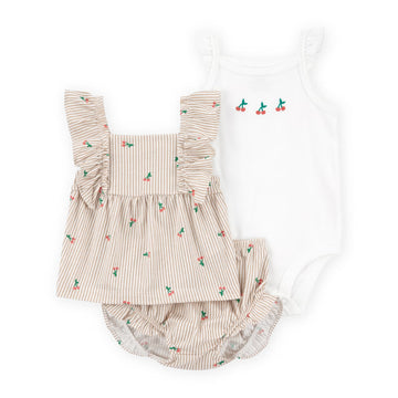 Carter´s - Conjunto de 3 piezas multicolor con estampado de cerezas