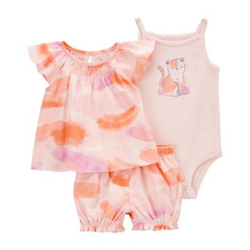 Carters - Conjunto 3pc pink 10M