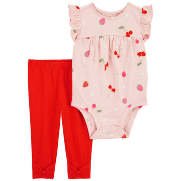 Carter´s- Conjunto de 2 piezas pantalón y mameluco para niña | +9m