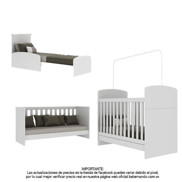 Multimoveis - Cuna mini cama 3 en 1 con ruedas