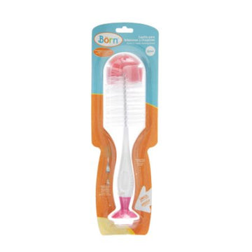 Born cepillo con esponja lavar biberones Pink