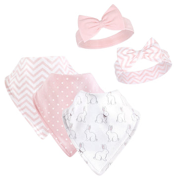 5PC BABERO BANDANA NIÑA CONEJO