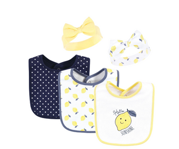 5PC BABERO NIÑA LIMON