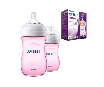 BIBERON NATURAL 2 9 OZ ROSADO X2 AVENT