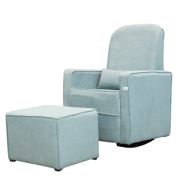 Silla reclinable con otomano | celeste