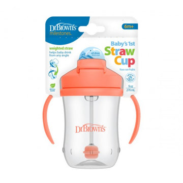 Dr. Browns - Vasos Entrenamiento Pajilla Babys 1ST Coral || 9Onz.