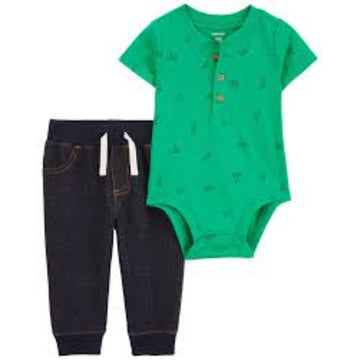 Carter´s- Conjunto de 2 piezas pantalón con mameluco | +3m