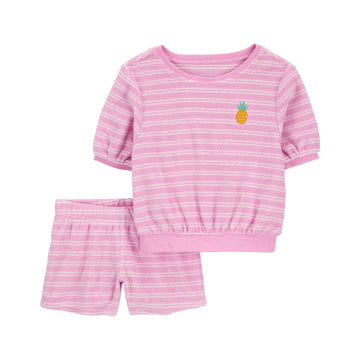 Carter´s- Conjunto de 2 piezas short con camisa para niña |+6M
